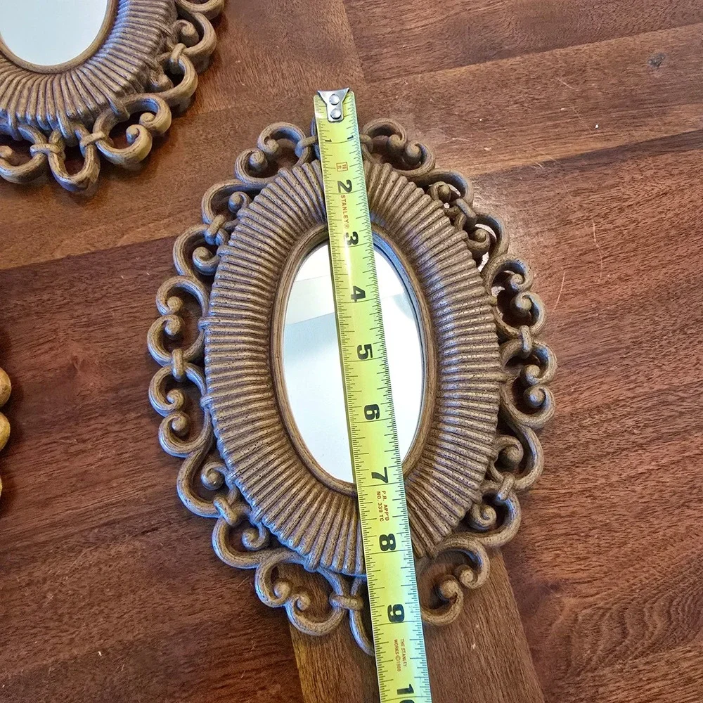 Vintage Homco Gold Oval Wall Mirrors Set of 3 Hollywood Regency 2615 Made in USA
